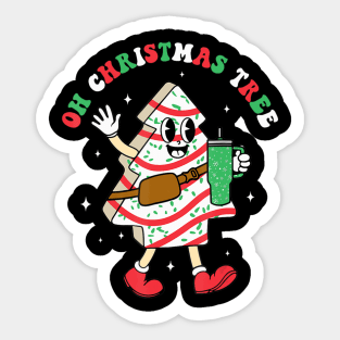 Groovy Oh Christmas Tree Cakes Debbie Becky Jen Cake Lovers Sticker